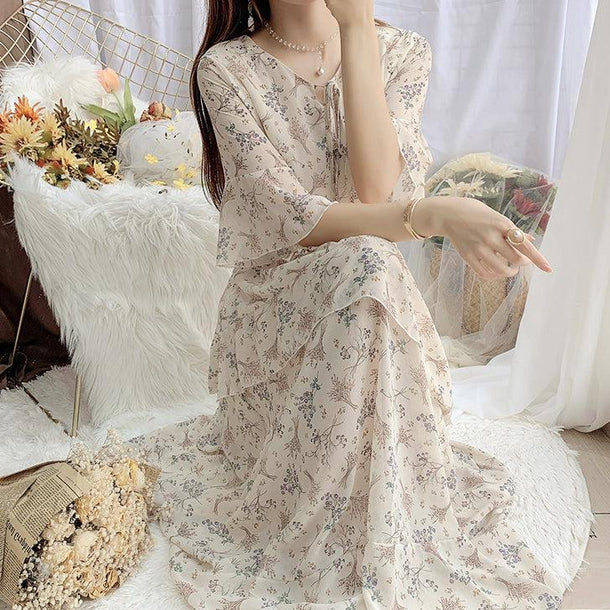 ナチュラルフローラルワンピース 5155-画像5-韓国ファッション通販POPREA［ポップリア］