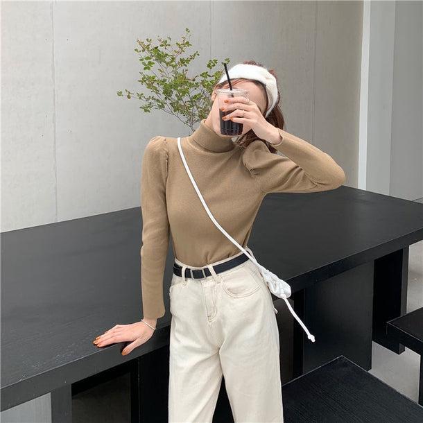 パフスリデザインニット 5024-画像5-韓国ファッション通販POPREA［ポップリア］