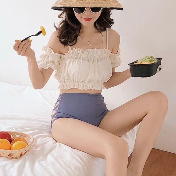 ハイウエストフリルオフショルダー 5206-画像5-韓国ファッション通販POPREA［ポップリア］