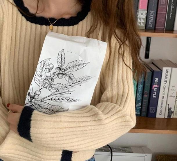 あったかシンプルリブショートニット 4853-画像5-韓国ファッション通販POPREA［ポップリア］