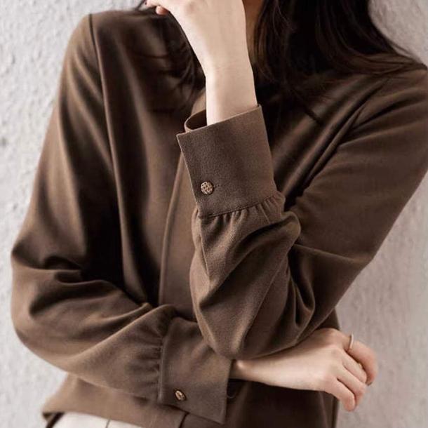 リボンタイソフトタッチブラウス 4881-画像5-韓国ファッション通販POPREA［ポップリア］