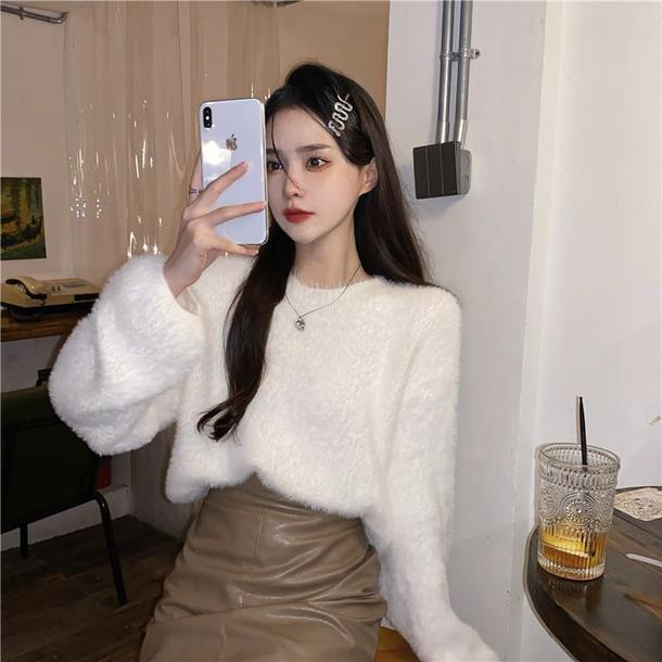 ショートウールニットトップス 4887-画像5-韓国ファッション通販POPREA［ポップリア］