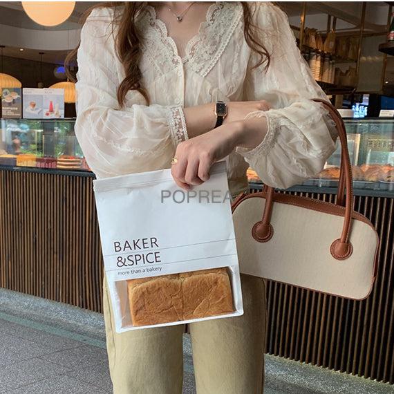 Vネックシフォンレースブラウス﻿ 5146-画像5-韓国ファッション通販POPREA［ポップリア］