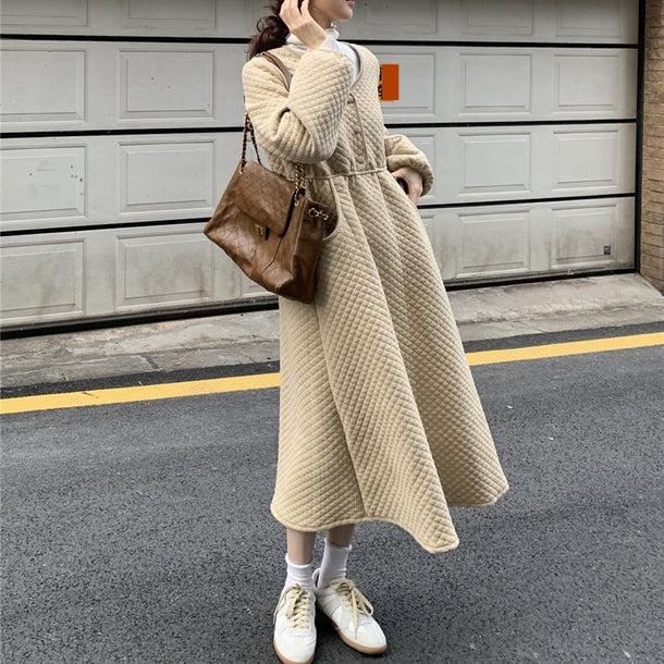 Vネックキルティングワンピース 5033-画像5-韓国ファッション通販POPREA［ポップリア］