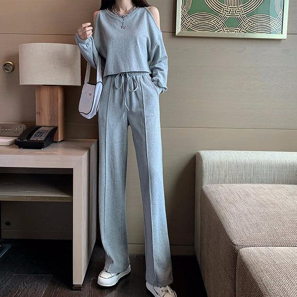 オフショルトレーナー＆パンツセット 5132-画像5-韓国ファッション通販POPREA［ポップリア］