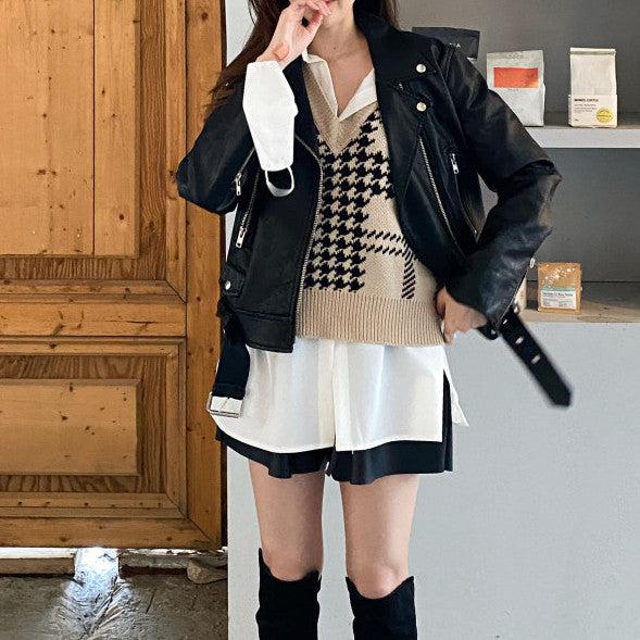 チェックニットベスト 5043-画像5-韓国ファッション通販POPREA［ポップリア］