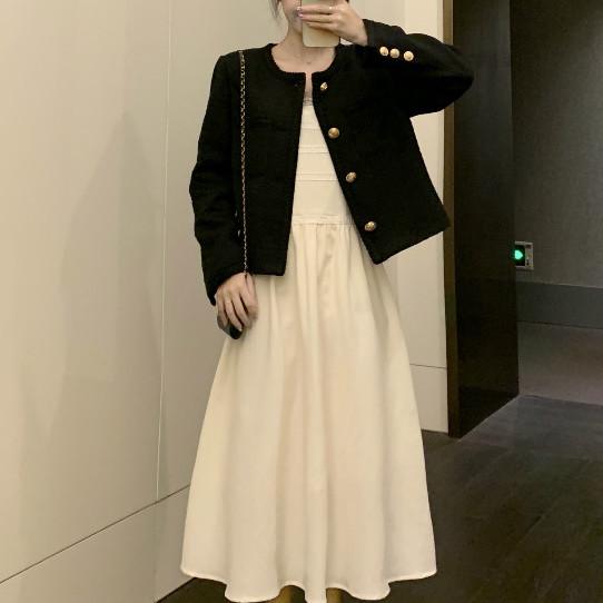 ゴールドボタンツイードショートジャケット 4778-画像5-韓国ファッション通販POPREA［ポップリア］