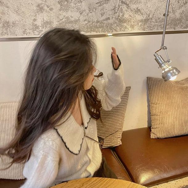 フリル襟ニットカーディガン 5032-画像5-韓国ファッション通販POPREA［ポップリア］