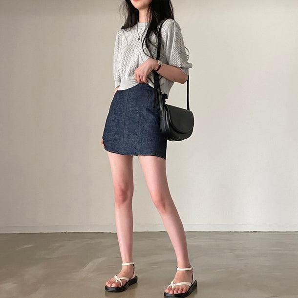 パフスリケーブルサマーニット 5227-画像5-韓国ファッション通販POPREA［ポップリア］