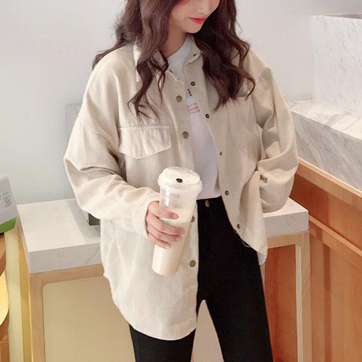 コーディロイスナップボタンジャケット 5231-画像5-韓国ファッション通販POPREA［ポップリア］