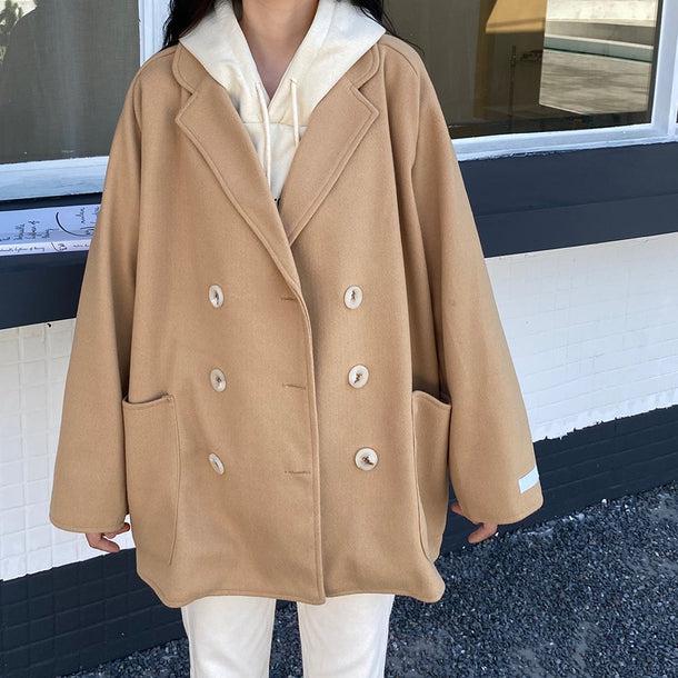 ダブルブレストテラードコート 5082-画像5-韓国ファッション通販POPREA［ポップリア］