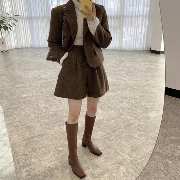 ウールテーラードショートジャケット 4795-画像5-韓国ファッション通販POPREA［ポップリア］