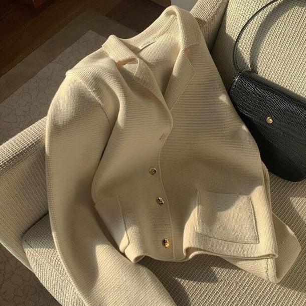 ゴールドボタンオープンカラージャケット 5106-画像5-韓国ファッション通販POPREA［ポップリア］