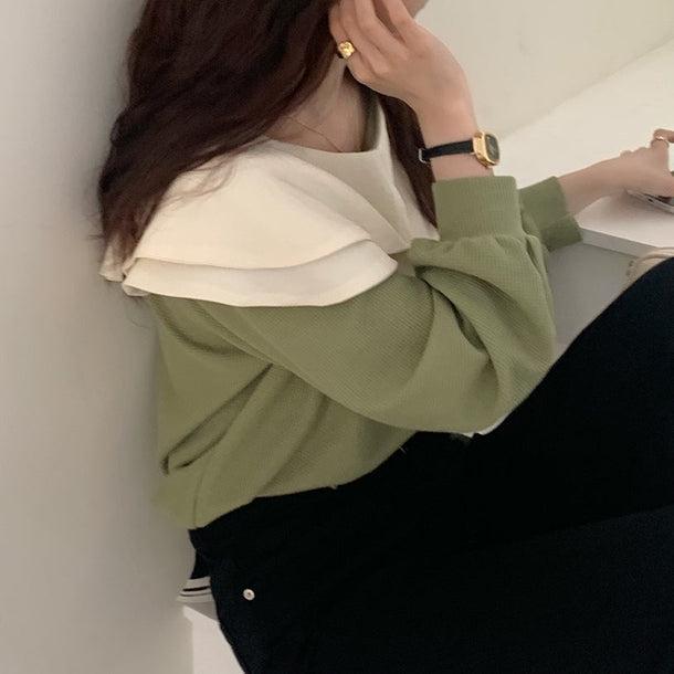 ダブルフリルカラートップス 5094-画像5-韓国ファッション通販POPREA［ポップリア］