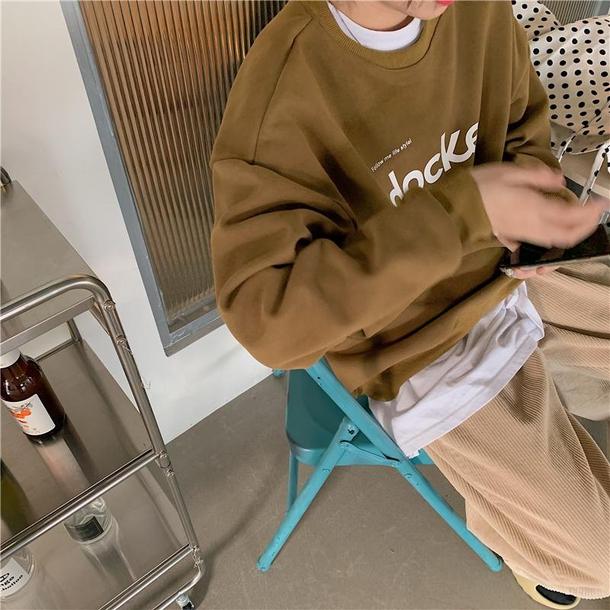 シンプルロゴルーズトレーナー 4854-画像5-韓国ファッション通販POPREA［ポップリア］