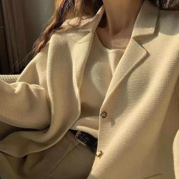 ゴールドボタンオープンカラージャケット 5106-画像6-韓国ファッション通販POPREA［ポップリア］