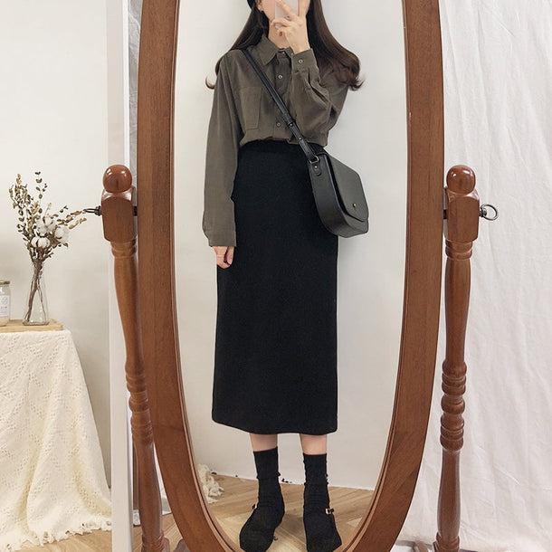 ブラックミディスカート 5026-画像6-POPREA