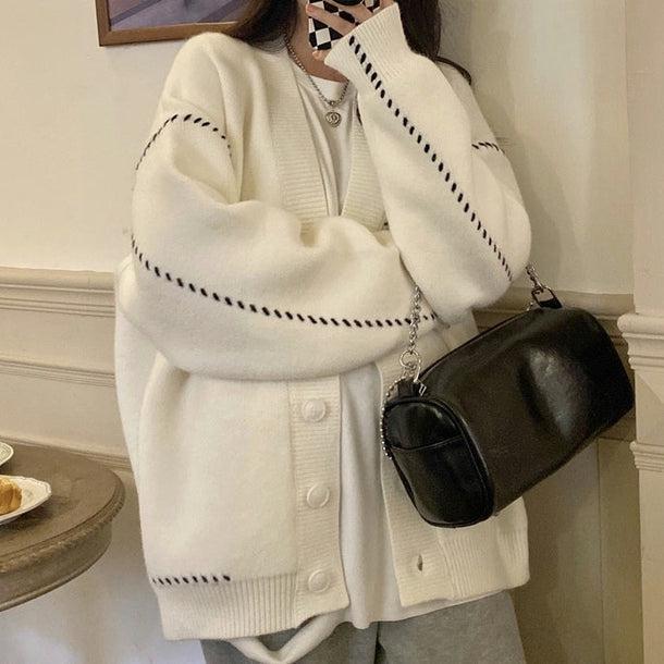 ステッチデザインカーディガン 5048-画像6-韓国ファッション通販POPREA［ポップリア］