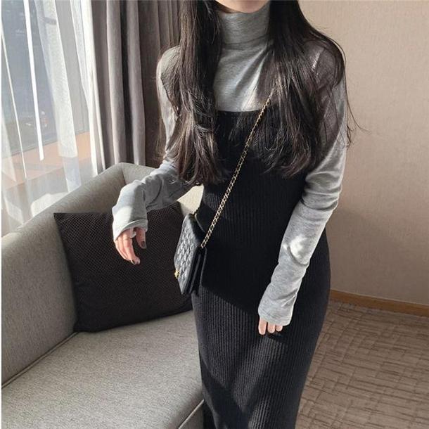 ニットキャミソールロングワンピース 4735-画像6-韓国ファッション通販POPREA［ポップリア］