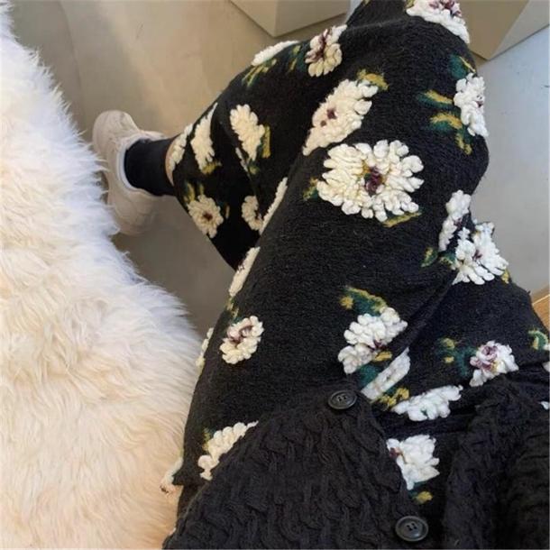 フラワーボアロングスカート 4838-画像6-韓国ファッション通販POPREA［ポップリア］