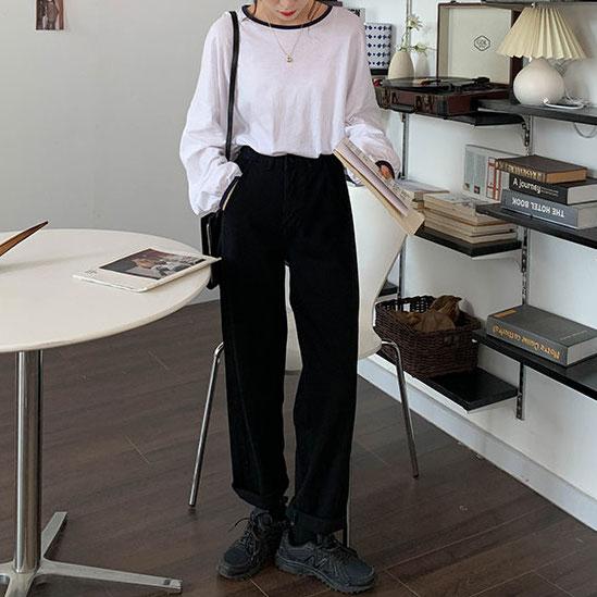 モノトーンカラー長袖トップス 4697-画像6-韓国ファッション通販POPREA［ポップリア］