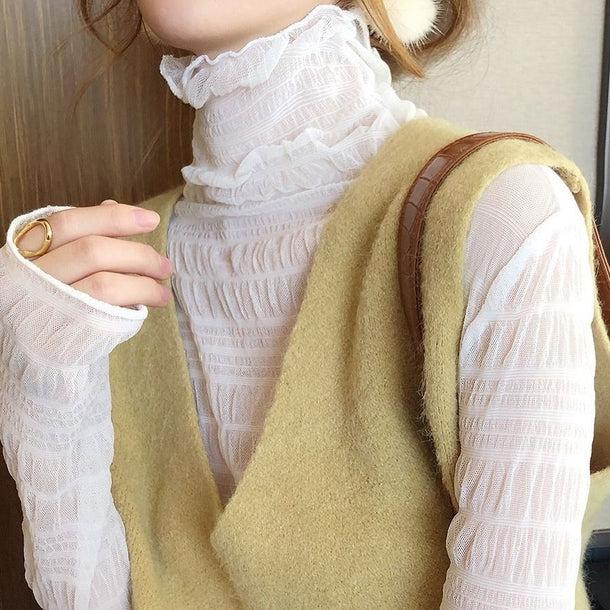 タートルネックシースルートップス 5100-画像6-韓国ファッション通販POPREA［ポップリア］