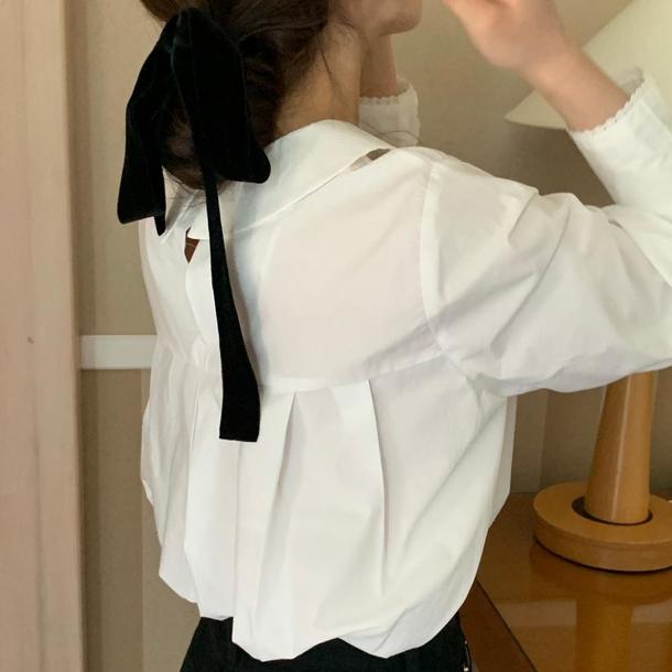 バックプリーツ丸襟ブラウス 4750-画像6-韓国ファッション通販POPREA［ポップリア］