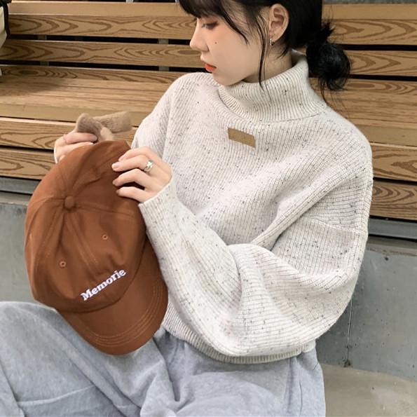 ハイネックワンポイントボリュームニット 4916-画像6-韓国ファッション通販POPREA［ポップリア］