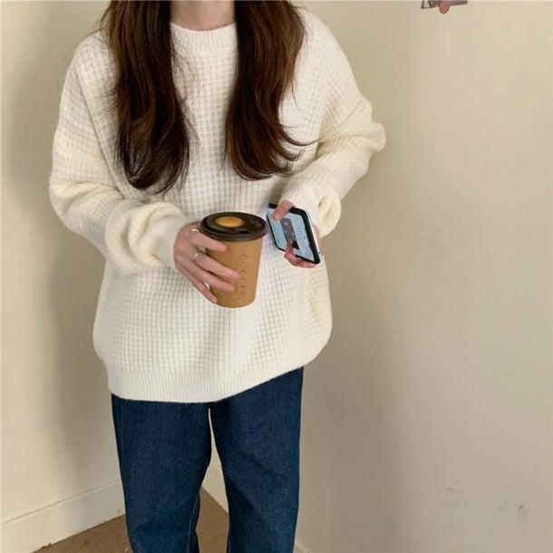 ワッフルベーシックプルオーバー 4958-画像6-韓国ファッション通販POPREA［ポップリア］