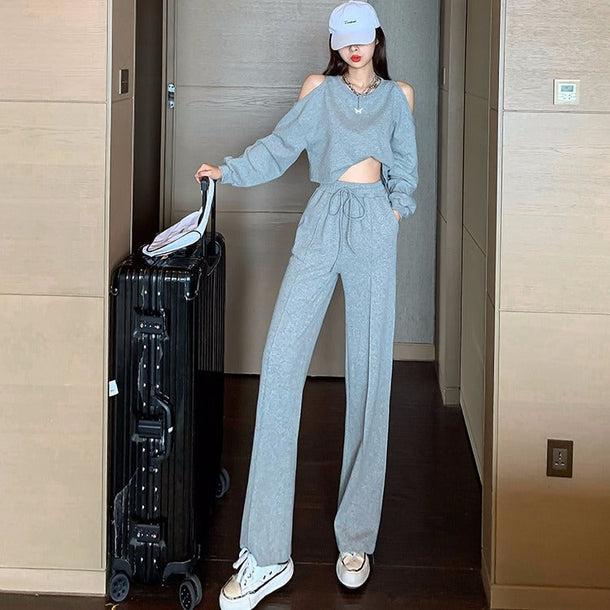 オフショルトレーナー＆パンツセット 5132-画像6-韓国ファッション通販POPREA［ポップリア］