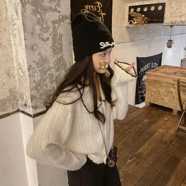 フリル襟ニットカーディガン 5032-画像6-韓国ファッション通販POPREA［ポップリア］