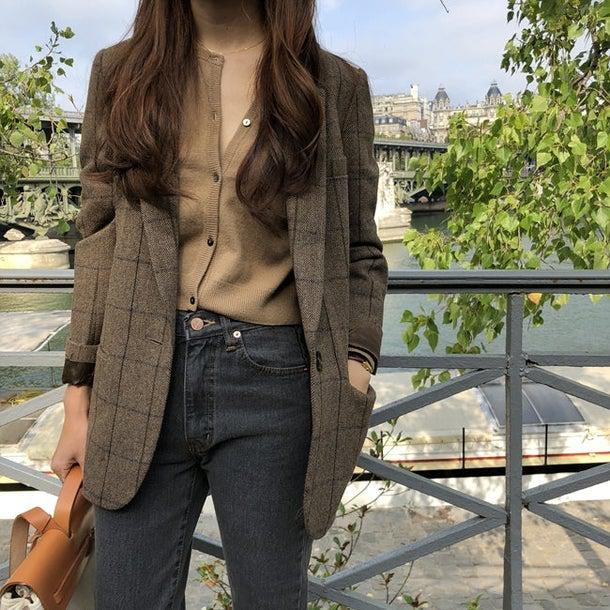 ラウンドネックショートカーディガン 4972-画像6-韓国ファッション通販POPREA［ポップリア］