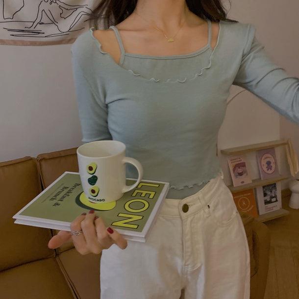 レイヤードメロースリムトップス 5116-画像6-韓国ファッション通販POPREA［ポップリア］