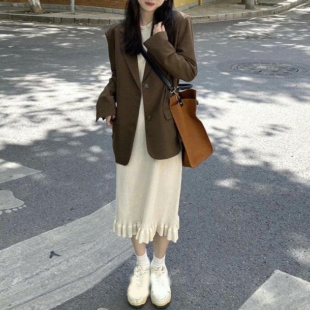 リブニットスリムワンピース 4936-画像6-韓国ファッション通販POPREA［ポップリア］