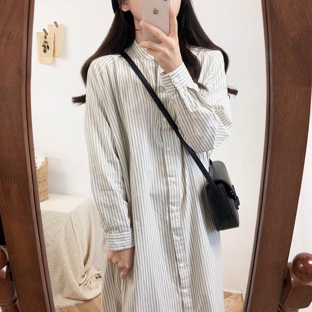 ショート丈ニットベスト＆ストライプワンピース 4745-画像6-韓国ファッション通販POPREA［ポップリア］