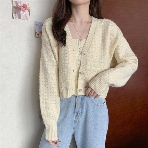 ゆるかわニットカーディガン＆キャミソール 5073-画像6-韓国ファッション通販POPREA［ポップリア］