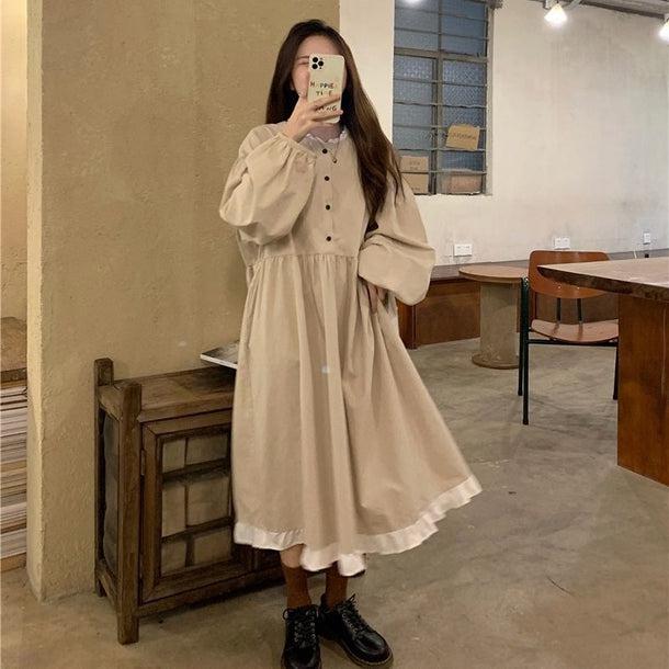 Aラインフリルワンピース 5086-画像6-韓国ファッション通販POPREA［ポップリア］