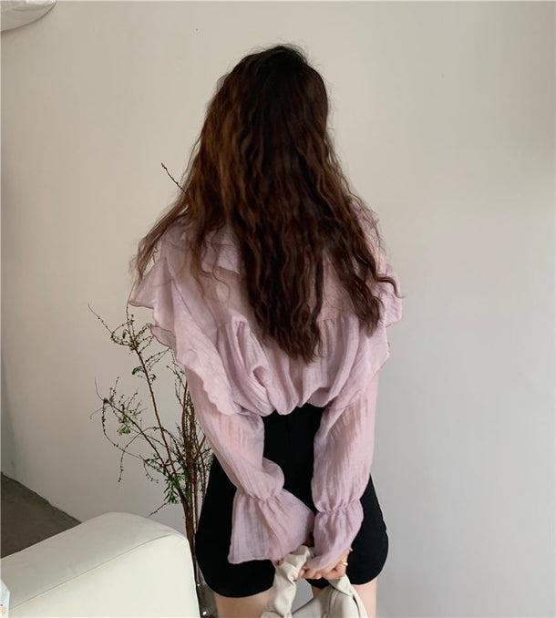 ラベンダーフリルブラウス﻿ 5137-画像6-韓国ファッション通販POPREA［ポップリア］