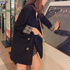 チェック袖ブラックロングジャケット 4729-画像6-韓国ファッション通販POPREA［ポップリア］