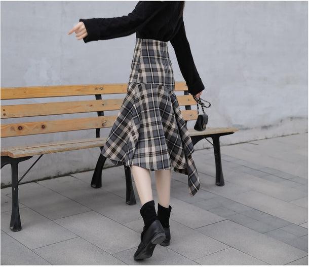 マーメイドフレアチェックスカート 5062-画像6-韓国ファッション通販POPREA［ポップリア］
