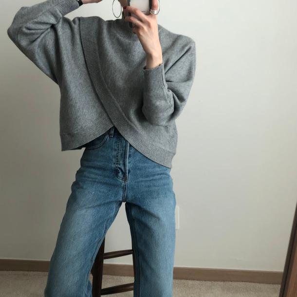 ハイネックフロントクロスニット 4856-画像6-韓国ファッション通販POPREA［ポップリア］