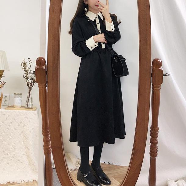 ハイウエストブラックワンピース 4851-画像6-韓国ファッション通販POPREA［ポップリア］