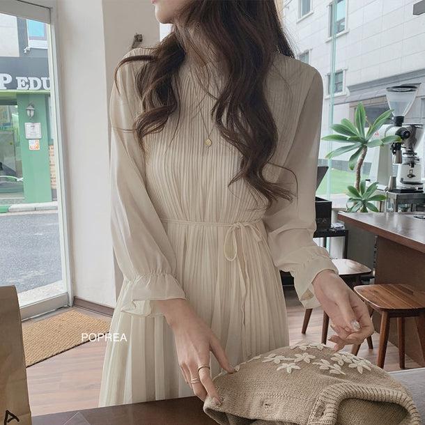 ギャザーシフォンワンピース 5107-画像6-韓国ファッション通販POPREA［ポップリア］