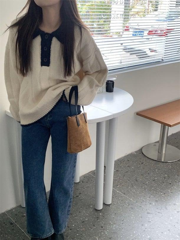 ルーズポロニット 4976-画像6-韓国ファッション通販POPREA［ポップリア］