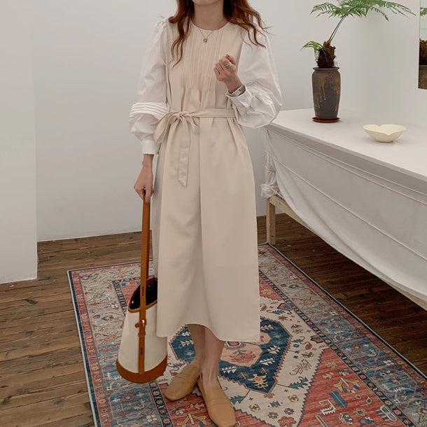 エレガントラウンドネックワンピース 5052-画像6-韓国ファッション通販POPREA［ポップリア］