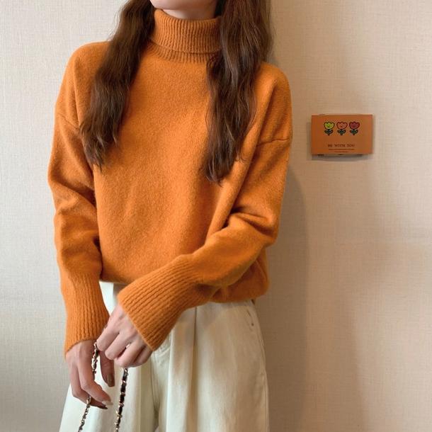 タートルネックルーズセーターニット 4873-画像6-韓国ファッション通販POPREA［ポップリア］