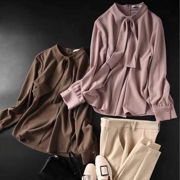 リボンタイソフトタッチブラウス 4881-画像6-韓国ファッション通販POPREA［ポップリア］