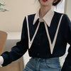 バイカラーレトロシャツ 4987-画像7-韓国ファッション通販POPREA［ポップリア］