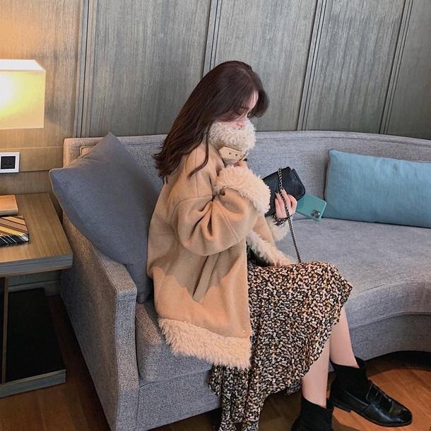 カフェカラーボアルーズジャケット 4833-画像7-韓国ファッション通販POPREA［ポップリア］