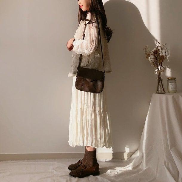 プリーツティアードシフォンワンピ 4995-画像7-韓国ファッション通販POPREA［ポップリア］